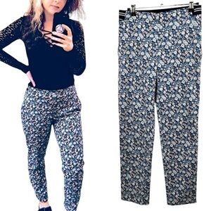 Uniqlo Blue Floral Print Ankle Pants Size XS